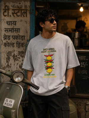 anti virus made in india oversized t shirt