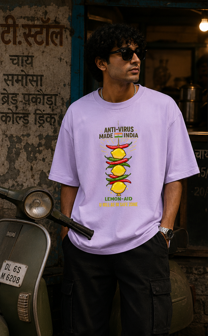anti virus made in india oversized t shirt